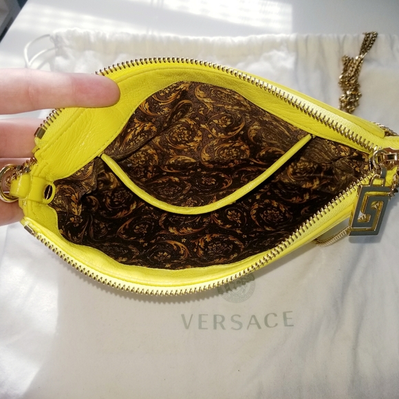 Versace Yellow Quilted Shoulder Bag - Picture 7 of 11